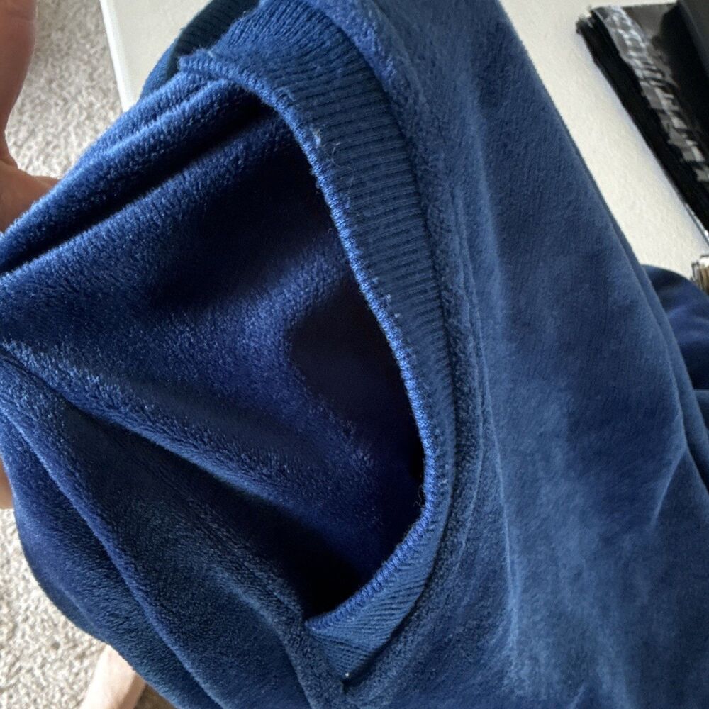 Felina Blue Velour Tracksuit Set Full Zip Hooded Jacket & Pants XL - Picture 10 of 13